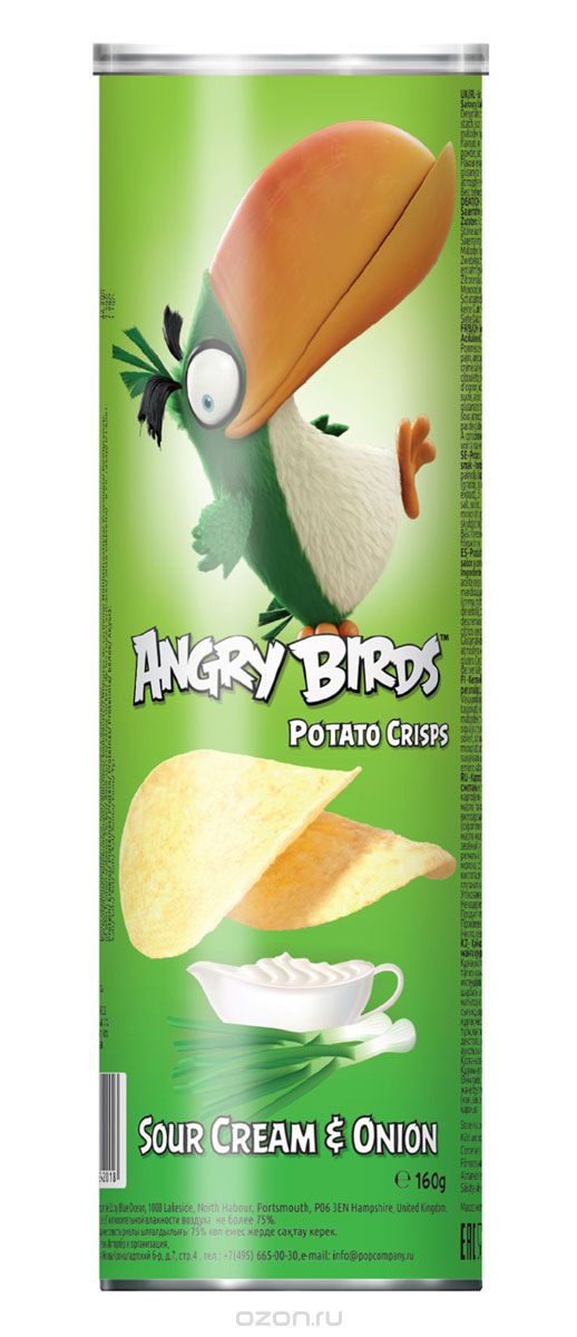 Angry Birds чипсы со вкусом сметаны и лука, 160 г