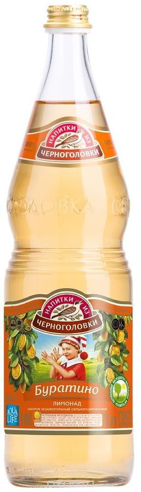 "Лимонад Буратино" напиток безалкогольный сильногазированный, 1 л