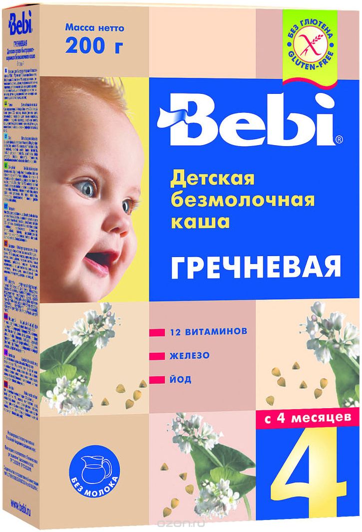 Bebi каша гречневая безмолочная, с 4 месяцев, 200 г