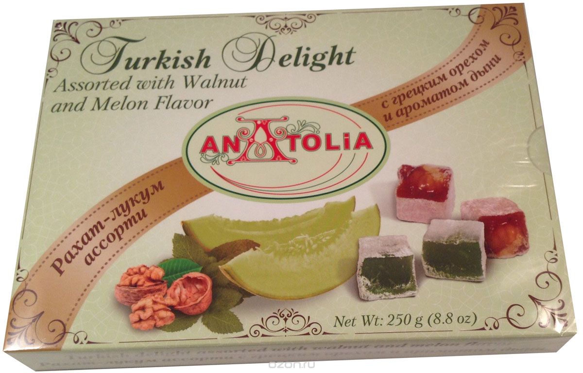 Anatolia рахат-лукум ассорти с грецким орехом и ароматом дыни, 250 г