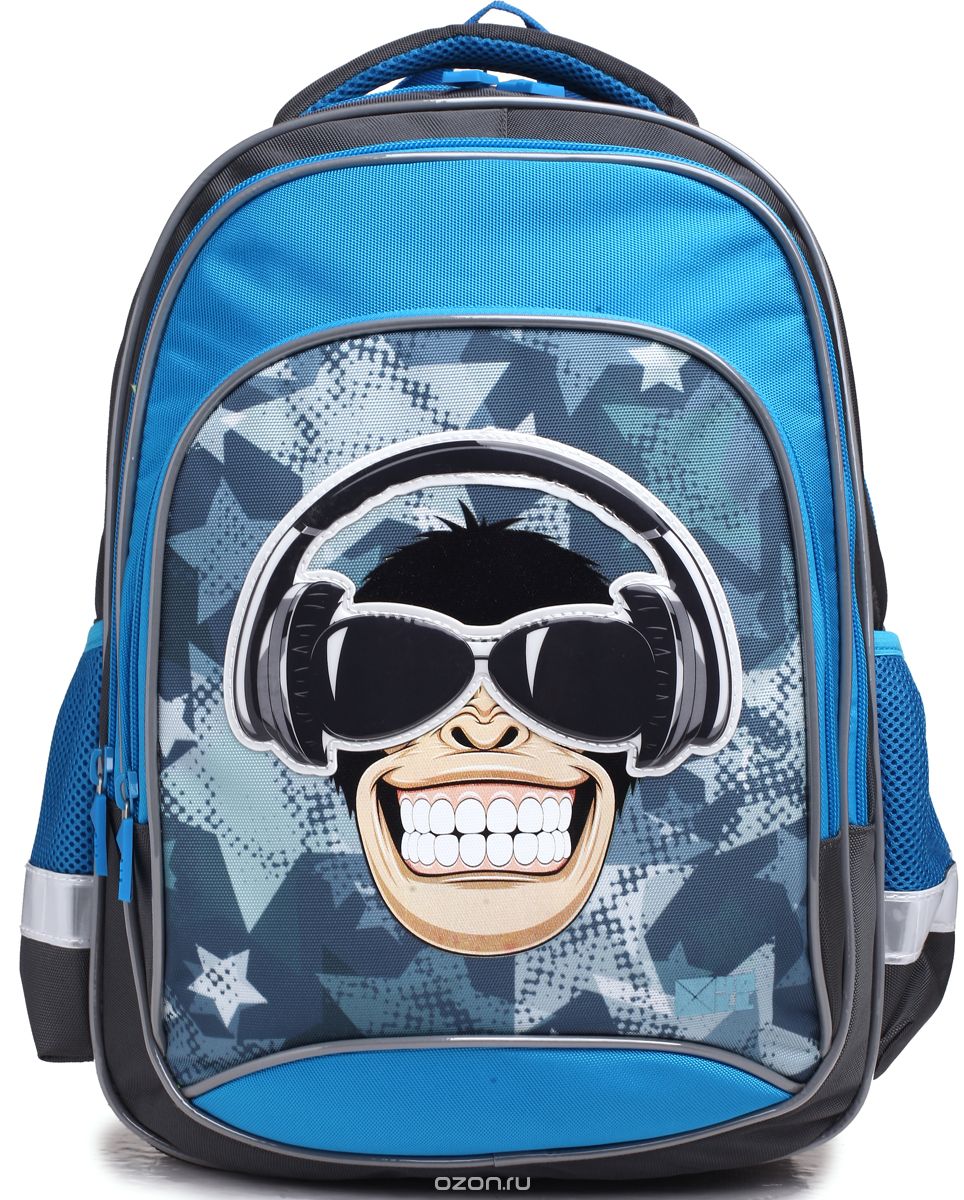 4ALL Рюкзак School цвет серый синий