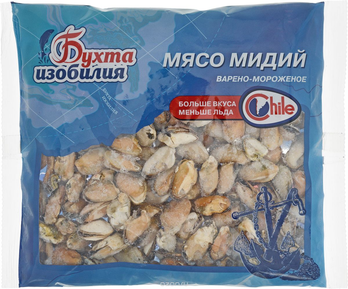 Бухта Изобилия Мясо мидий варено-мороженое, 500 г