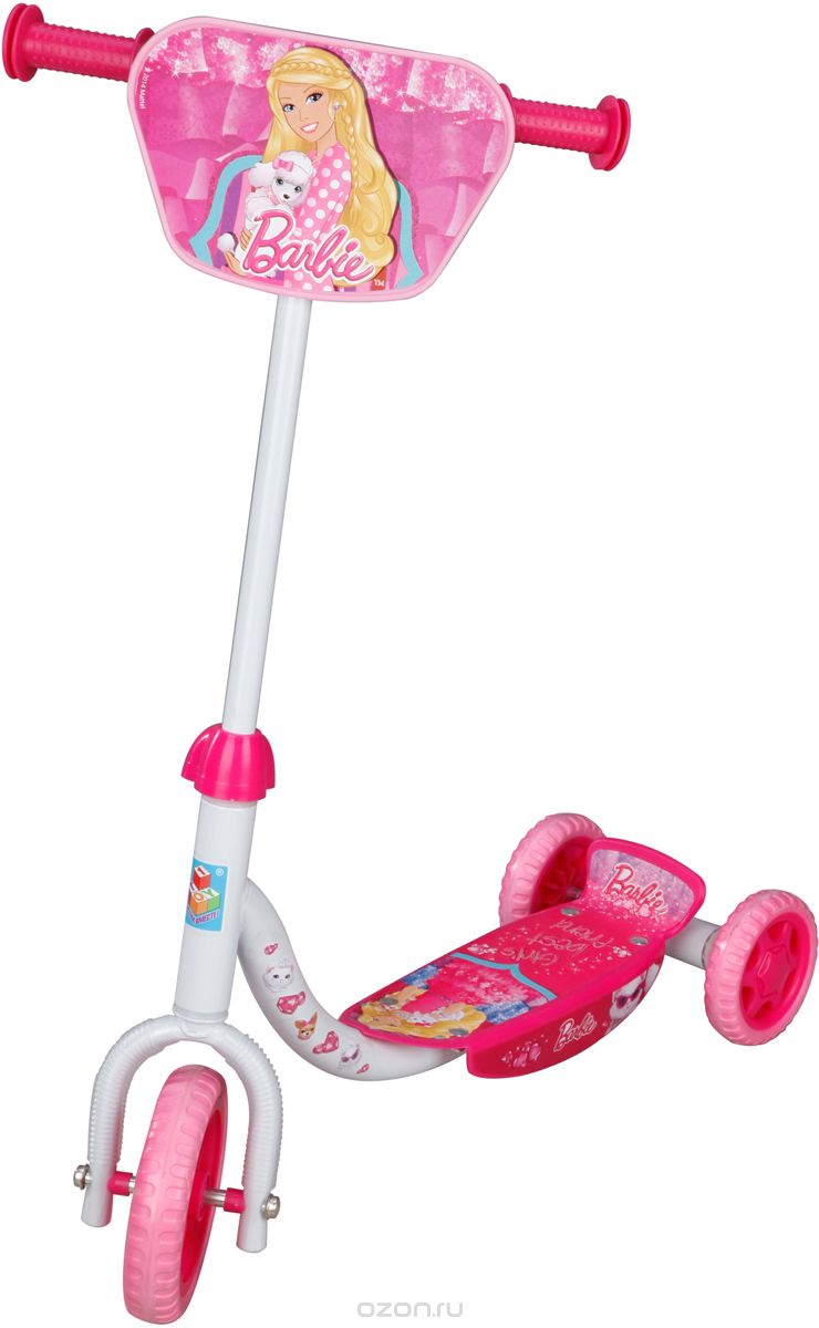 1TOY Самокат детский трехколесный Barbie цвет белый розовый