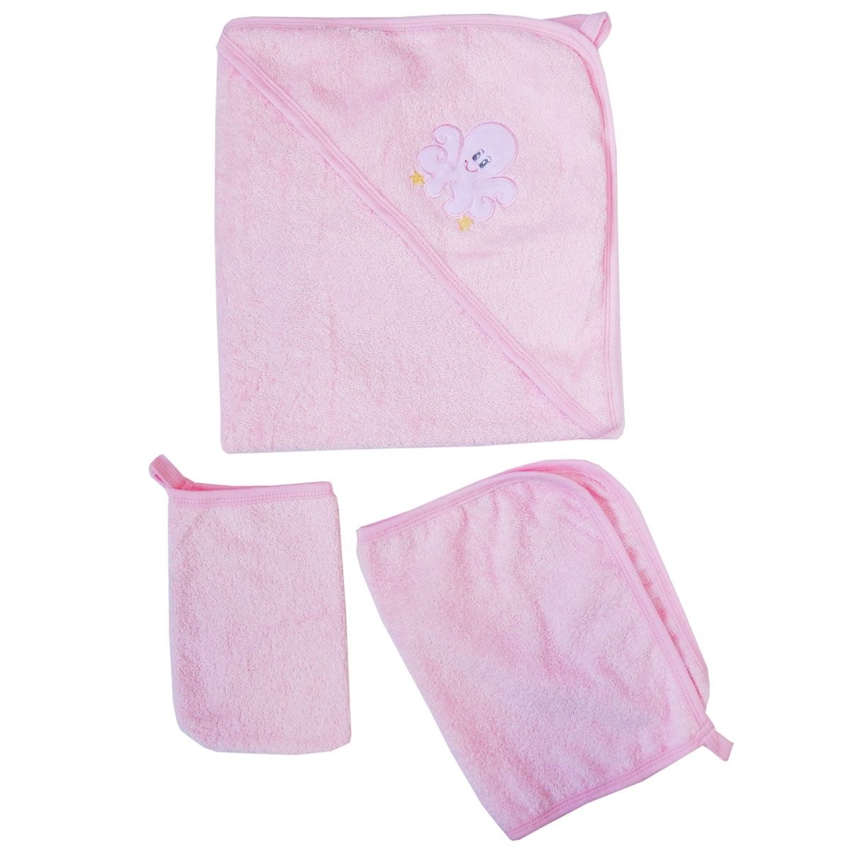 Комплект для купания Набор для купания 3 предмета с вышивкой 3111, розовый